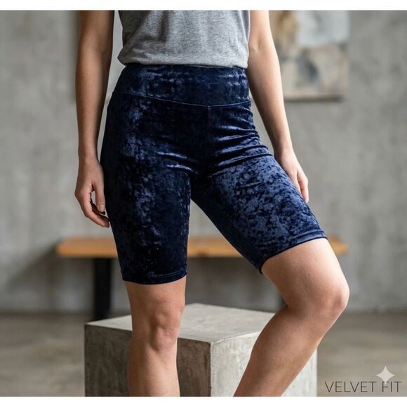 Fabletics Pants - Fabletics Bike Shorts Womens Large Velour High Waisted Workout Athletic Cute New